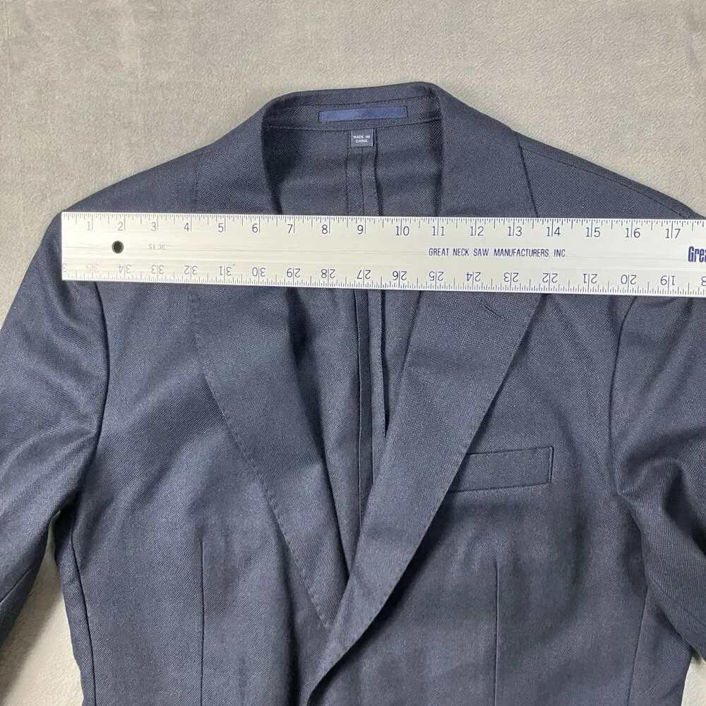 J.Crew Ludlow Suit Jacket Mens 38R Navy Cotton Wool Slim Blazer Business